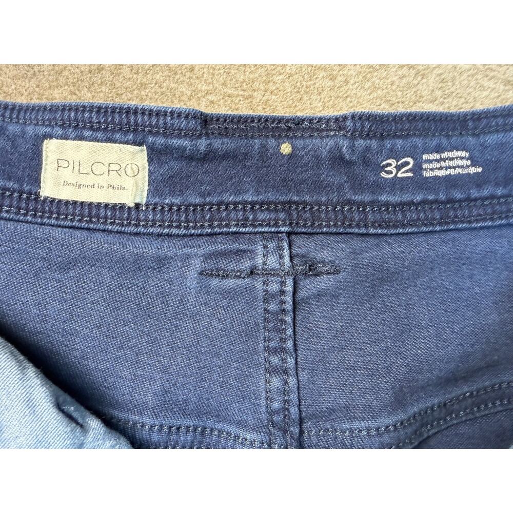 Pilcro Anthropologie Wide Leg Crop Jeans 32 Blue High Rise Patch Pockets Boho - Picture 4 of 9